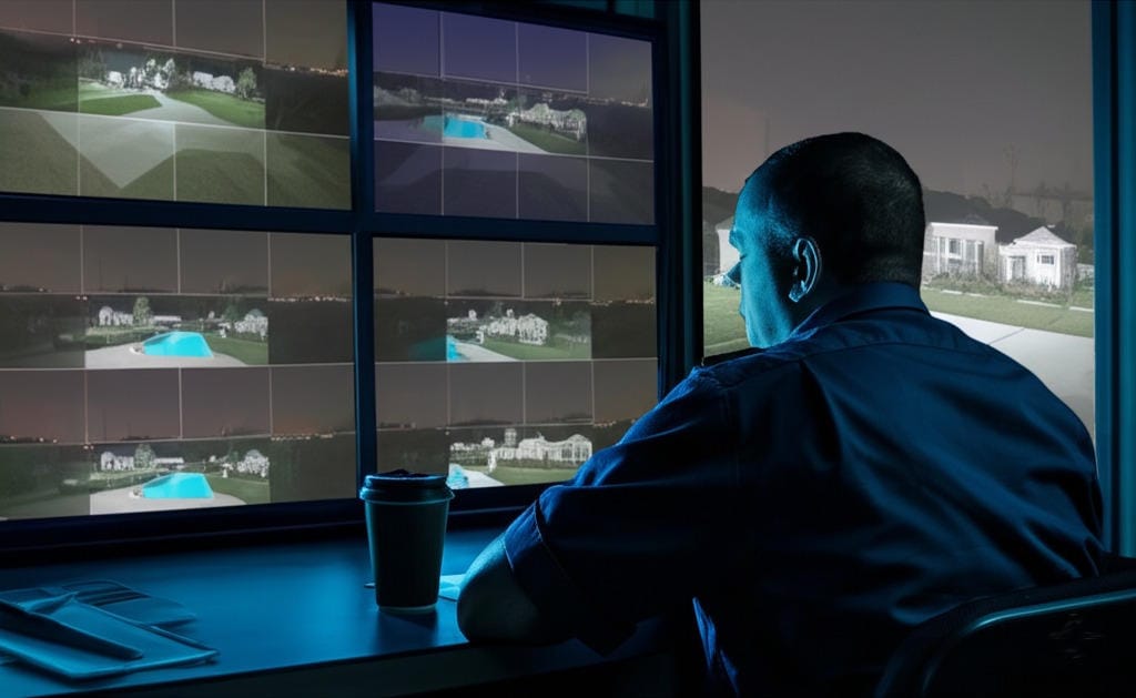 Traditional CCTV security monitoring.