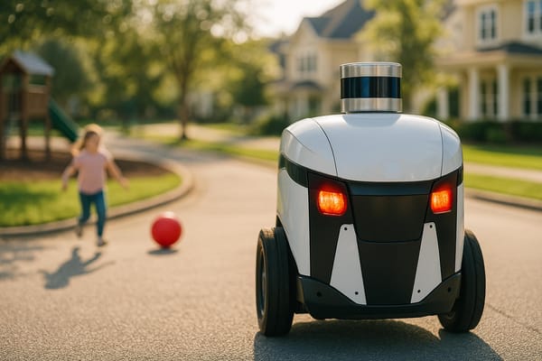 Pursuit Robotics UGV1 patrolling neighborhood roads